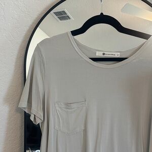 Impeccable Pig Long Gray T-Shirt with Pocket